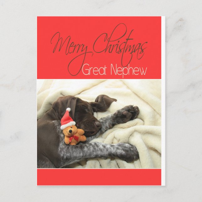 Cartes Pour Fêtes Annuelles Grizzly brillant Grand neveu Joyeux Noël (Devant)