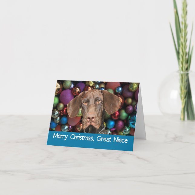 Cartes Pour Fêtes Annuelles Grizzly brillant Grande nièce Joyeux X mas (Devant)
