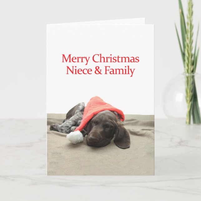 Cartes Pour Fêtes Annuelles Grizzly brillant nièce et famille Joyeux Noël (Devant)