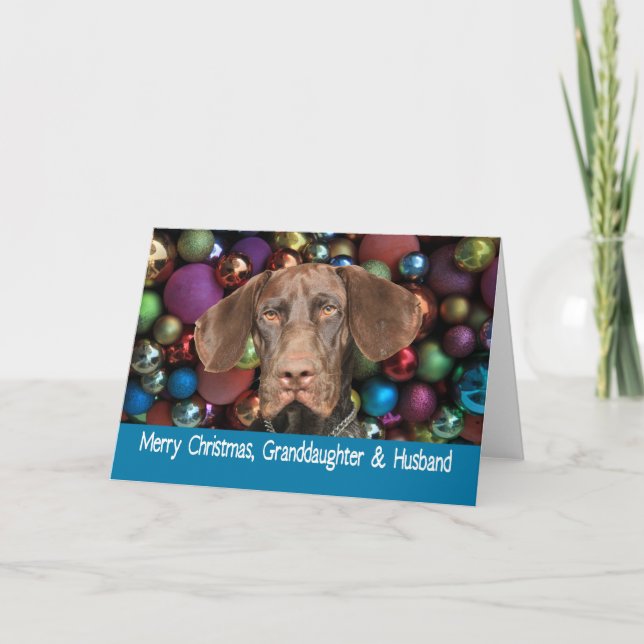 Cartes Pour Fêtes Annuelles Grizzly Grandgirl et mari Joyeux Noël (Devant)