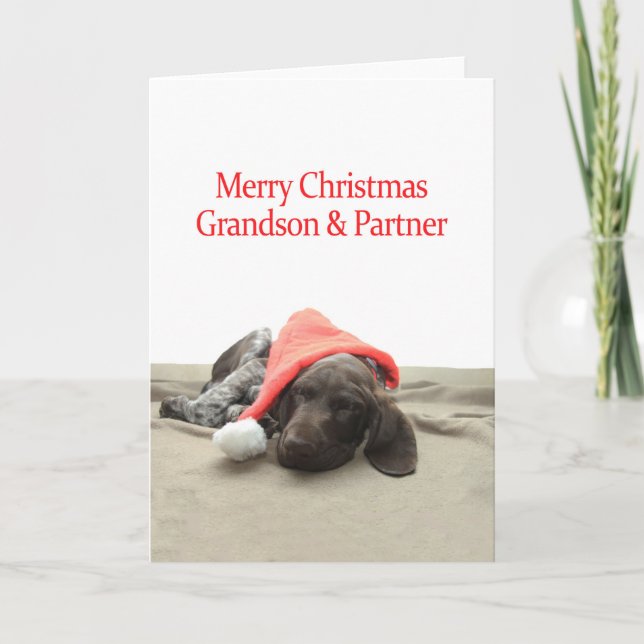 Cartes Pour Fêtes Annuelles Grizzly Grandson et partenaire Joyeux Noël (Devant)