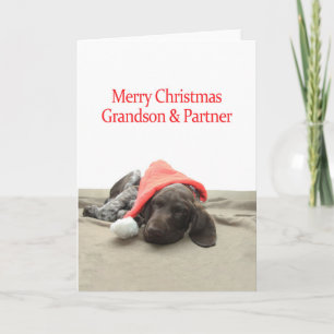 Cartes Pour Fêtes Annuelles Grizzly Grandson et partenaire Joyeux Noël