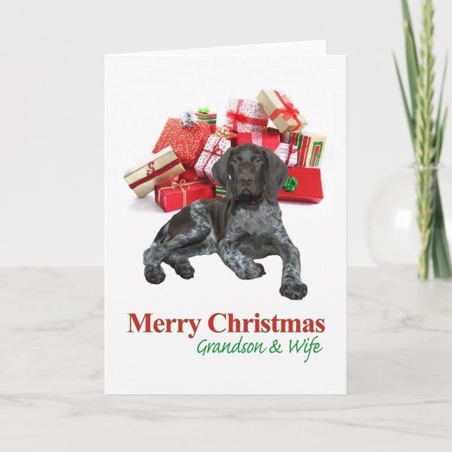 Cartes Pour Fêtes Annuelles Grizzly Grandson et sa femme Joyeux Noël (Devant)