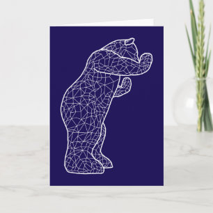 Cartes Pour Fêtes Annuelles gros ours bleu