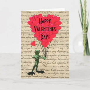 Cartes Pour Fêtes Annuelles Grosse grenouille et coeur Valentines