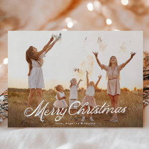 Cartes Pour Fêtes Annuelles Grosse photo blanc superposition Joyeux Noël