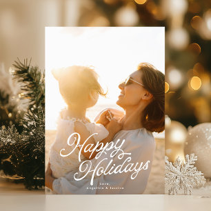 Cartes Pour Fêtes Annuelles Grosse photo blanc superposition Joyeux Noël