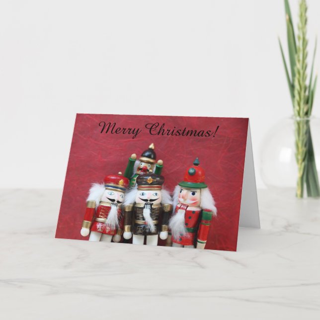 Cartes Pour Fêtes Annuelles Groupe de crackers sur Noël rouge (Devant)