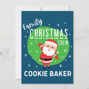 Cartes Pour Fêtes Annuelles Groupe de famille Pajamas de fête de Noël Cookie B