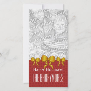 Cartes Pour Fêtes Annuelles GROUPON Gold Bows Joyeux Noël V9