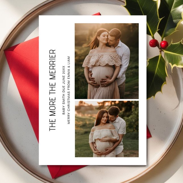 Cartes Pour Fêtes Annuelles Growing Family pregnancy announcement Holiday Card (Créateur téléchargé)