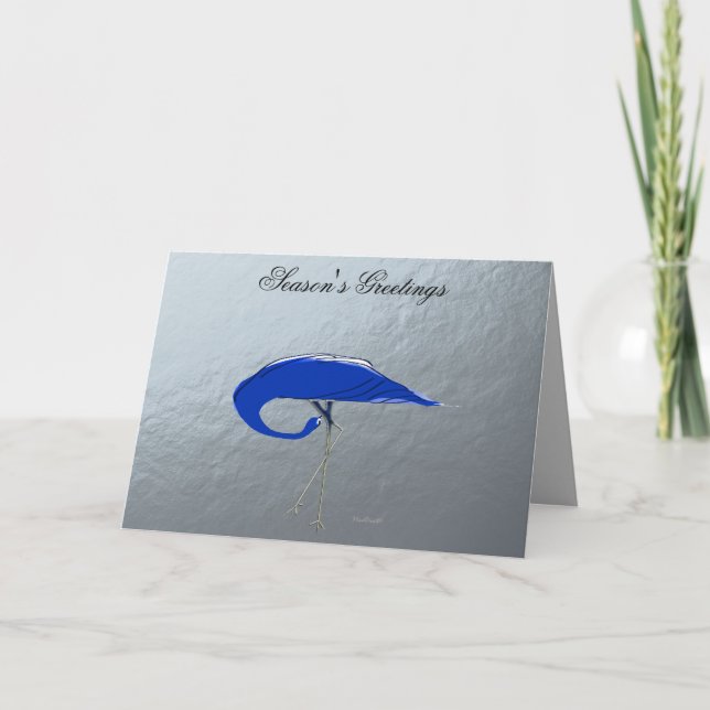 Cartes Pour Fêtes Annuelles Grue bleue (Devant)