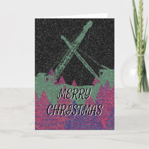 Cartes Pour Fêtes Annuelles Grue Opérateur Friction Rigs Snowy Christmas