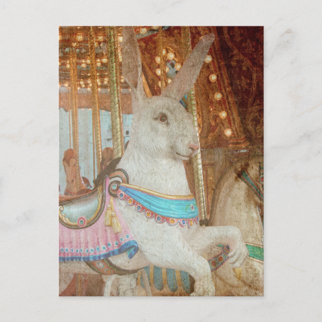 Cartes Pour Fêtes Annuelles Grunge Rabbit Joyeux-Go-Round (Devant)