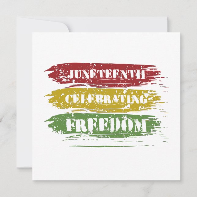 Cartes Pour Fêtes Annuelles Grungy Junetten, Liberté des Noirs (Devant)