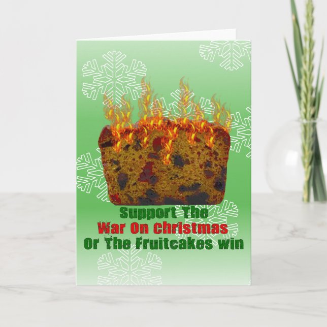 Cartes Pour Fêtes Annuelles Guerre contre les gâteaux aux fruits (Devant)
