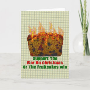 Cartes Pour Fêtes Annuelles Guerre contre les gâteaux aux fruits