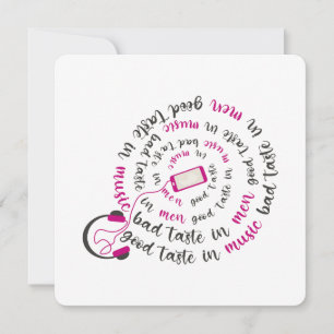 Cartes Pour Fêtes Annuelles Guillemet de fille Bon goût en musique mauvais goû