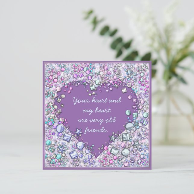 Cartes Pour Fêtes Annuelles Guillemets précieux étincelants (Debout devant)