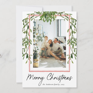 Cartes Pour Fêtes Annuelles Guimauve Élégante Cadre Botanique Joyeux Noël