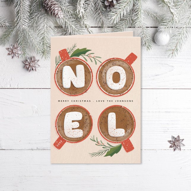 Cartes Pour Fêtes Annuelles Guimauves de Noël au cacao chaud  (Créateur téléchargé)