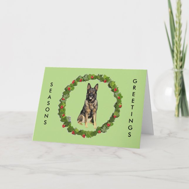 Cartes Pour Fêtes Annuelles Guirlande berger allemande (Devant)