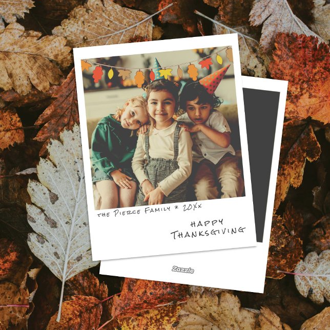 Cartes Pour Fêtes Annuelles Guirlande de feuilles d'automne - Photo instantané (Créateur téléchargé)