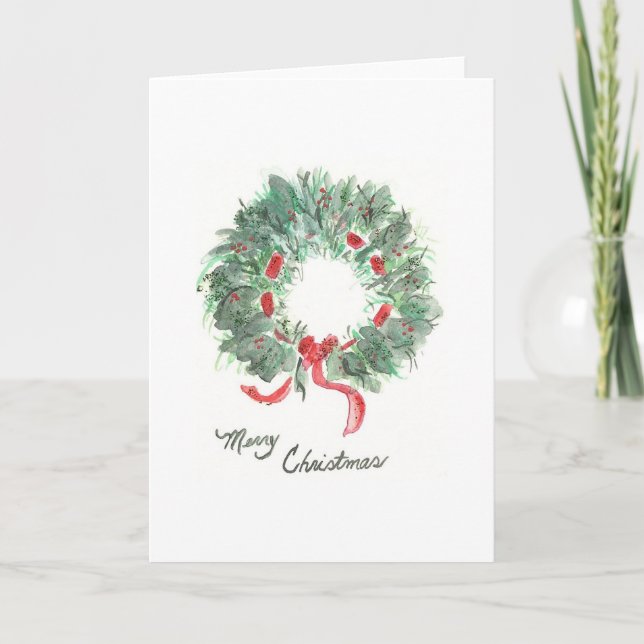 Cartes Pour Fêtes Annuelles Guirlande de Noël (Devant)