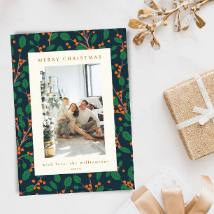 Cartes Pour Fêtes Annuelles Guirlande de Noël en houx Deux photos verticales N