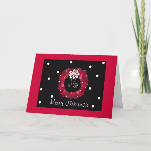 Cartes Pour Fêtes Annuelles Guirlande rouge élégante de Noël (Devant)