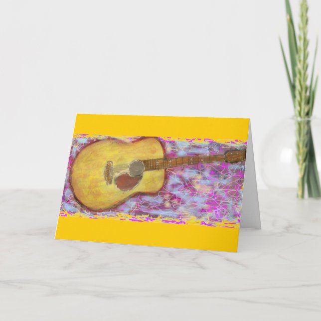 Cartes Pour Fêtes Annuelles Guitare acoustique paix sur terre (Devant)