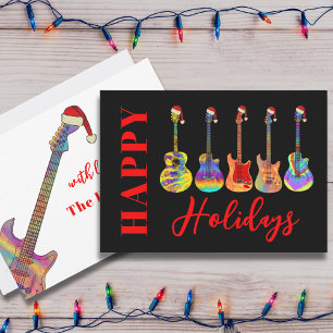 Cartes Pour Fêtes Annuelles Guitare Joyeuses Fêtes Colorées