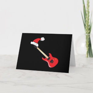 Cartes Pour Fêtes Annuelles Guitare rouge mignonne Santa Hat Souris cadran Cou