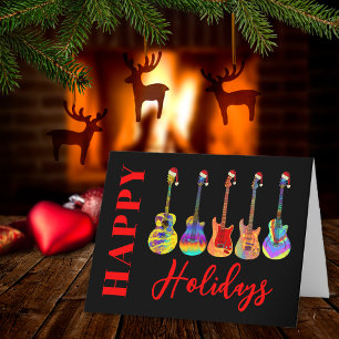 Cartes Pour Fêtes Annuelles Guitares de Noël Joyeuses fêtes