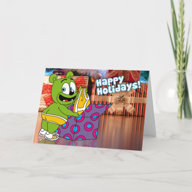 Cartes Pour Fêtes Annuelles Gummibär Happy Holidays Christmas Sous-wear Card (Devant)