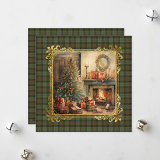 Cartes Pour Fêtes Annuelles Gunn Weathered Scottish Tartan Christmas