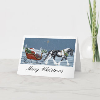 Cartes Pour Fêtes Annuelles Gypsy Vanner Horse Joyeux Noël