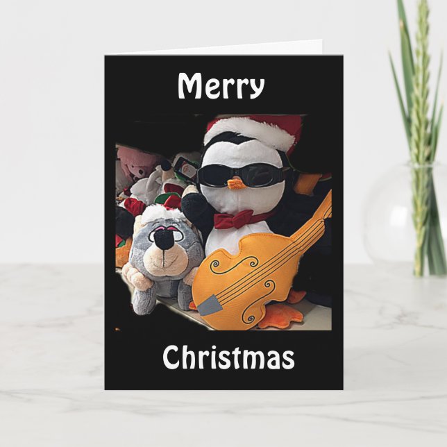 CARTES POUR FÊTES ANNUELLES H0PE Y0UR CHRITMAS "R0CKS" DIT GUITAR PLAYER (Devant)
