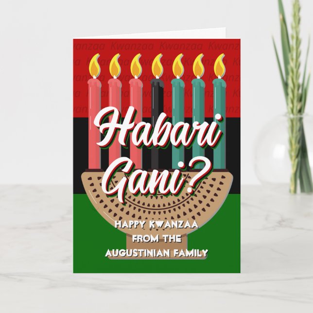 Cartes Pour Fêtes Annuelles HABARI GANI Personnalisé Kwanzaa (Devant)
