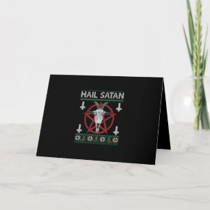 Cartes Pour Fêtes Annuelles Hail Satan Goat Head Pentagram Funny Satané Vilain