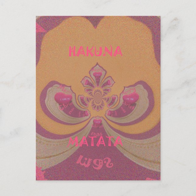 Cartes Pour Fêtes Annuelles Hakuna Matata Joyeux Noël joli coeur design (Devant)