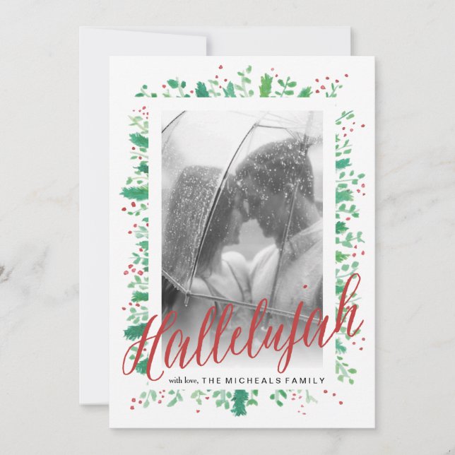 Cartes Pour Fêtes Annuelles Hallelujah with Christmas Greens (Devant)