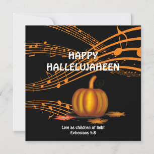 Cartes Pour Fêtes Annuelles HALLELUJAHEEN   Citrouille   Christian Halloween