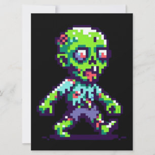 Cartes Pour Fêtes Annuelles Halloween 8 bits drôle zombie