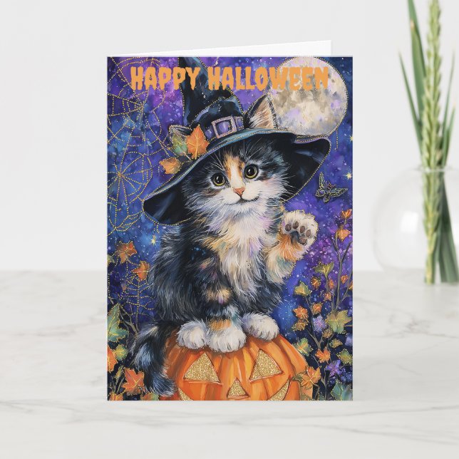 Cartes Pour Fêtes Annuelles Halloween Abyssinian Cat (Devant)
