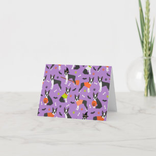 Cartes Pour Fêtes Annuelles Halloween Boston Terrier