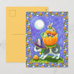 CARTES POUR FÊTES ANNUELLES HALLOWEEN BUNNIES, CANDY CORN, COLORÉ