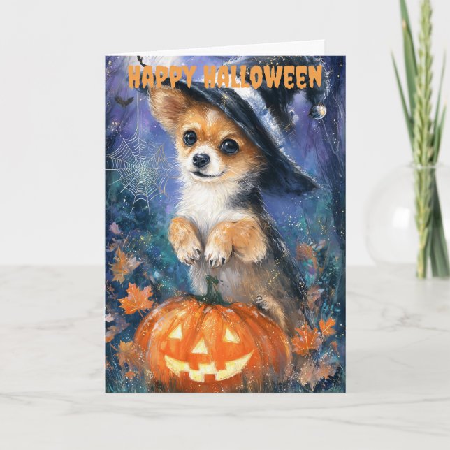 Cartes Pour Fêtes Annuelles Halloween Chihuahua Dog (Devant)