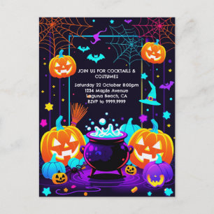 Cartes Pour Fêtes Annuelles Halloween Citrouille Colorée