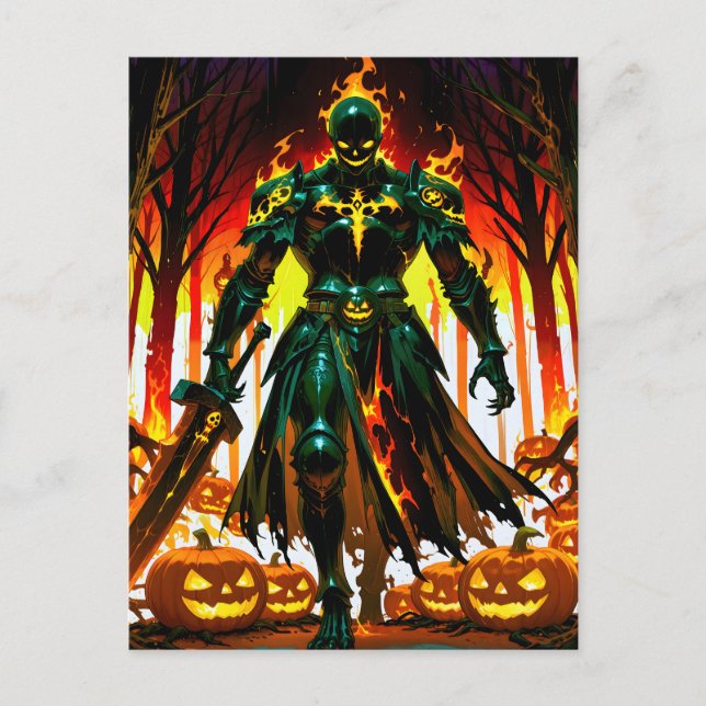 Cartes Pour Fêtes Annuelles Halloween Citrouille sans tête flamme (Devant)